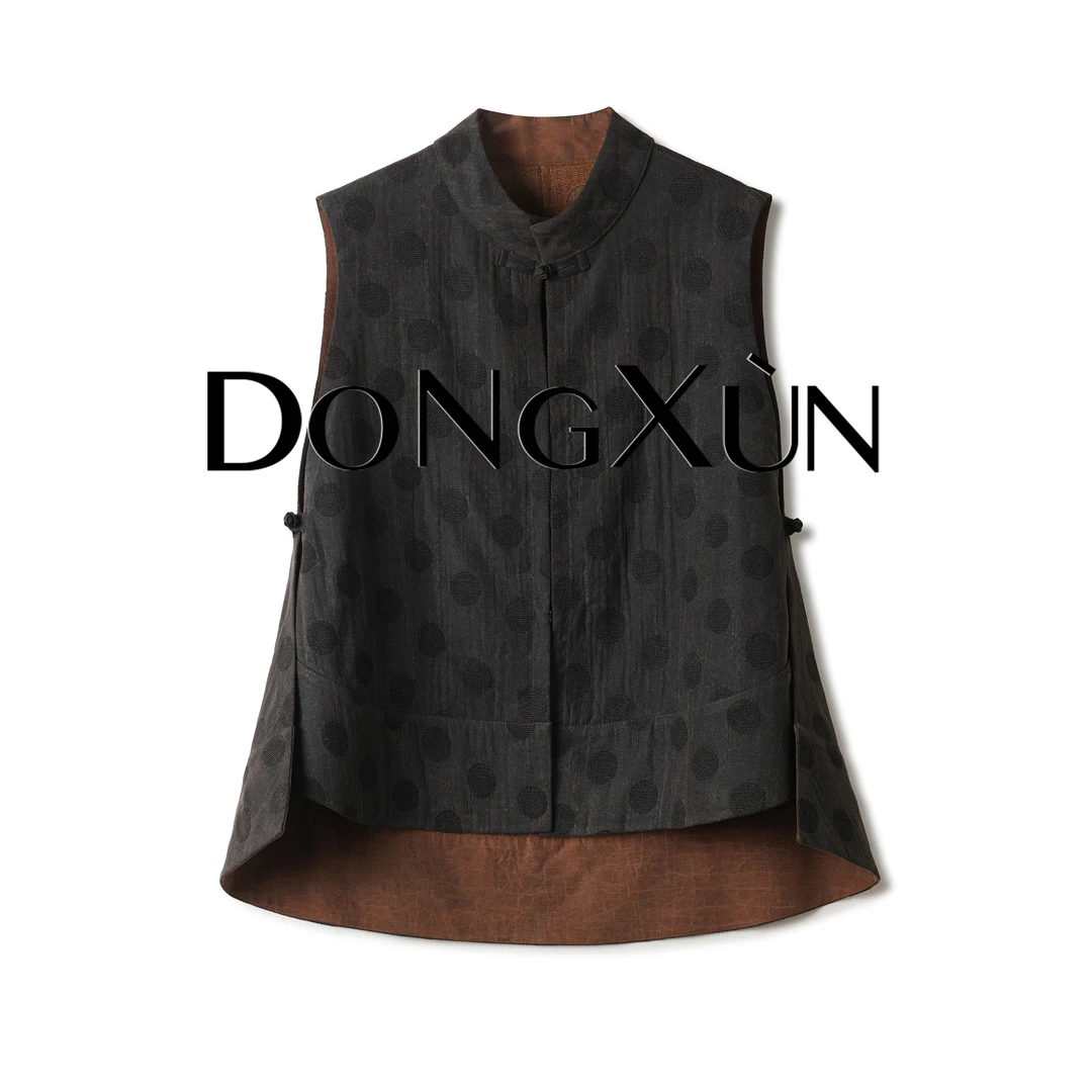 【掌上明珠】满分柞蚕丝香云纱国风复古提花马甲DX25AM024