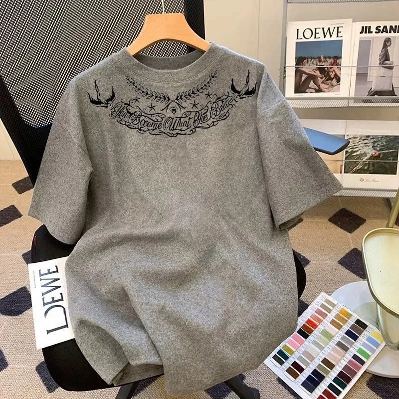 外贸专柜清仓~大码200-300斤美式街头网红新款男夏季短袖t恤圆领