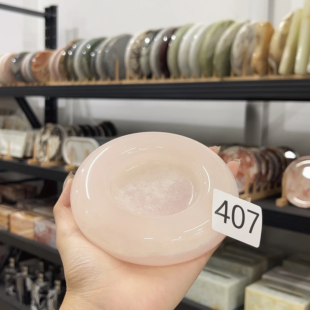 石材407浅粉玉嘟嘟福利不退换