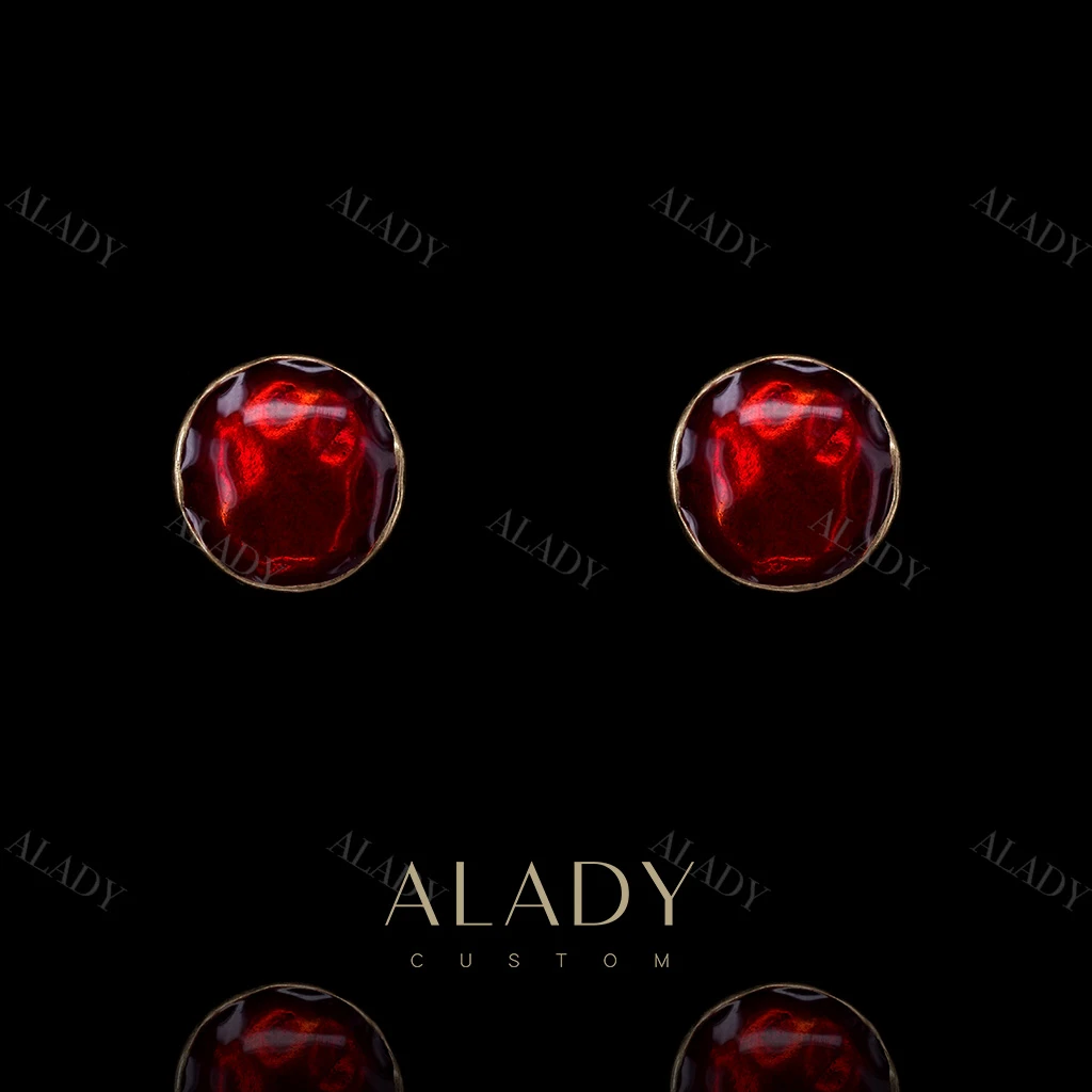 合金耳饰 【红色妖姬】拽姐必备暖冬红色简约气质耳钉