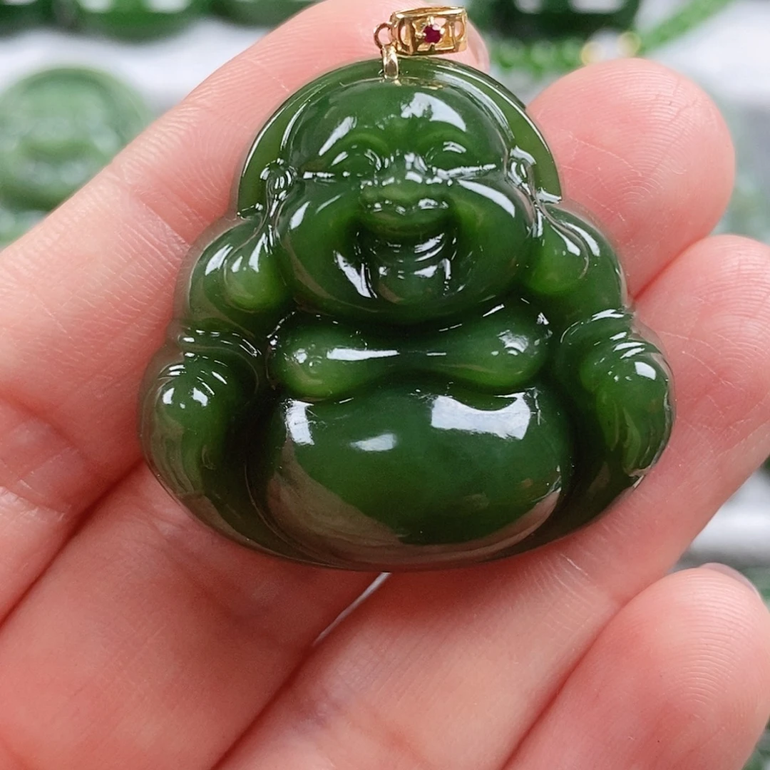 和田玉（碧玉）未镶嵌颈饰35厚度13