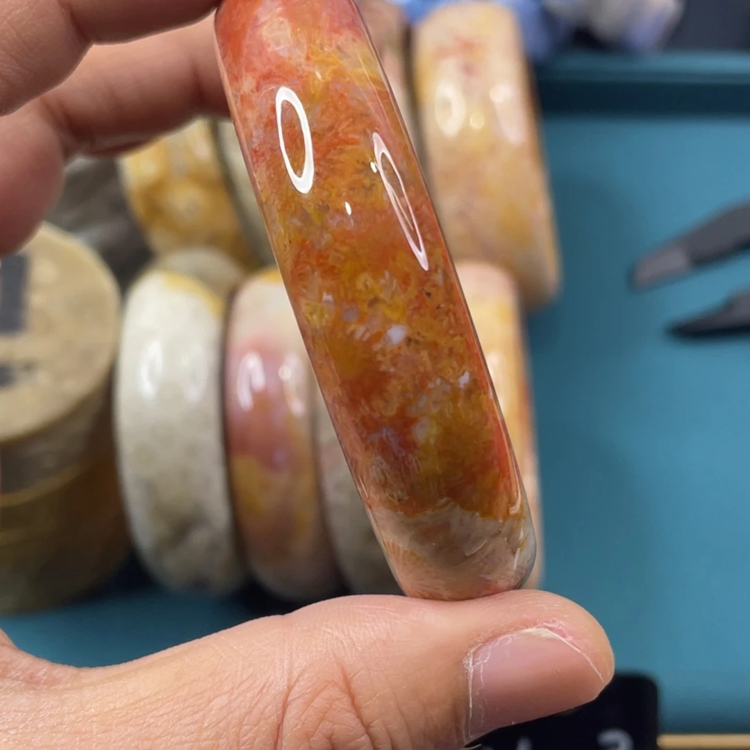 未镶嵌手镯硅化玉