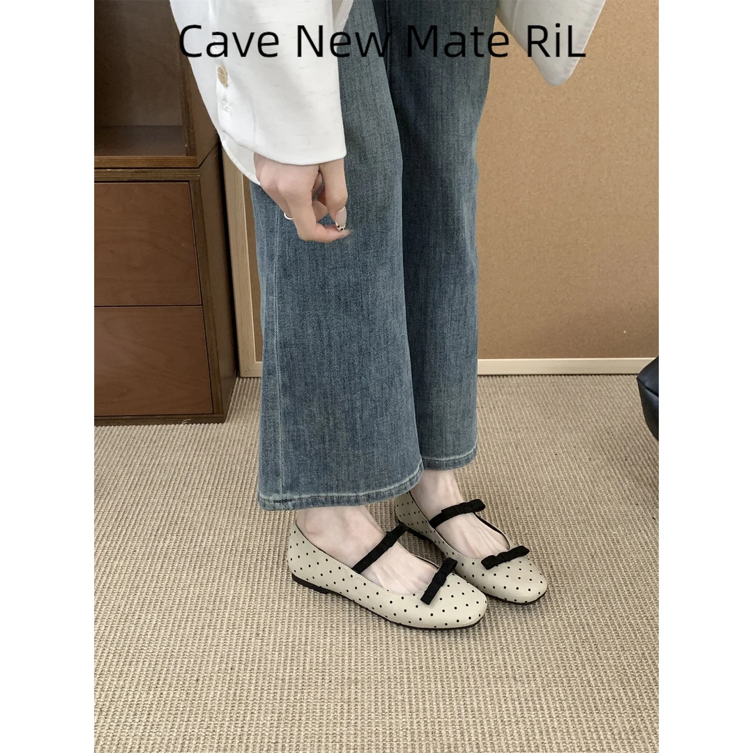 【万达撤柜】2025年新款温柔波点玛丽珍单鞋女内增高百搭软底通勤瓢