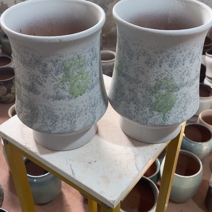 花盆红泥口径16高度24两只正品