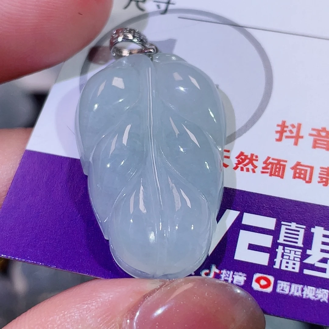 翡翠未镶嵌颈饰叶子