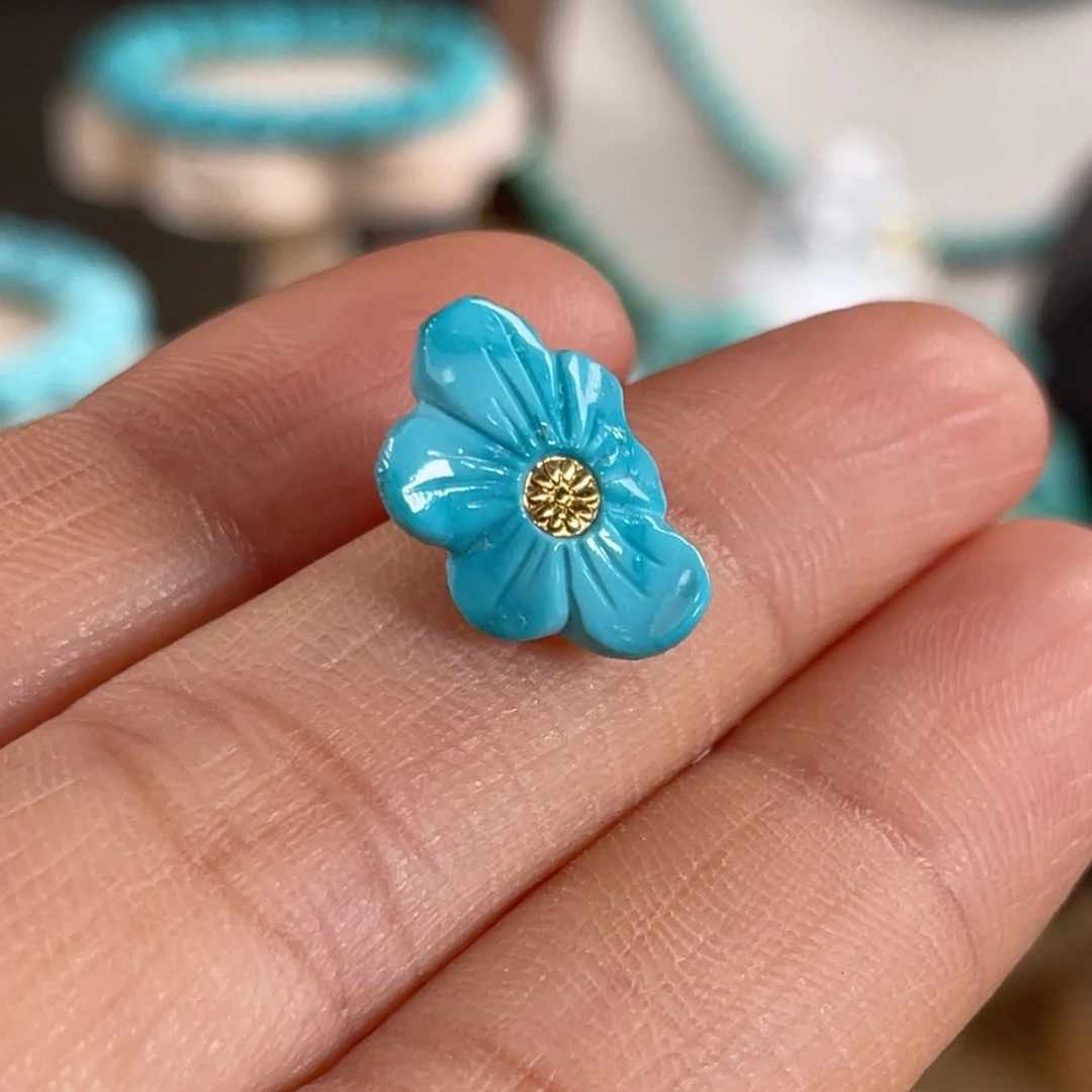 未镶嵌绿松石颈饰高蓝玉化花花