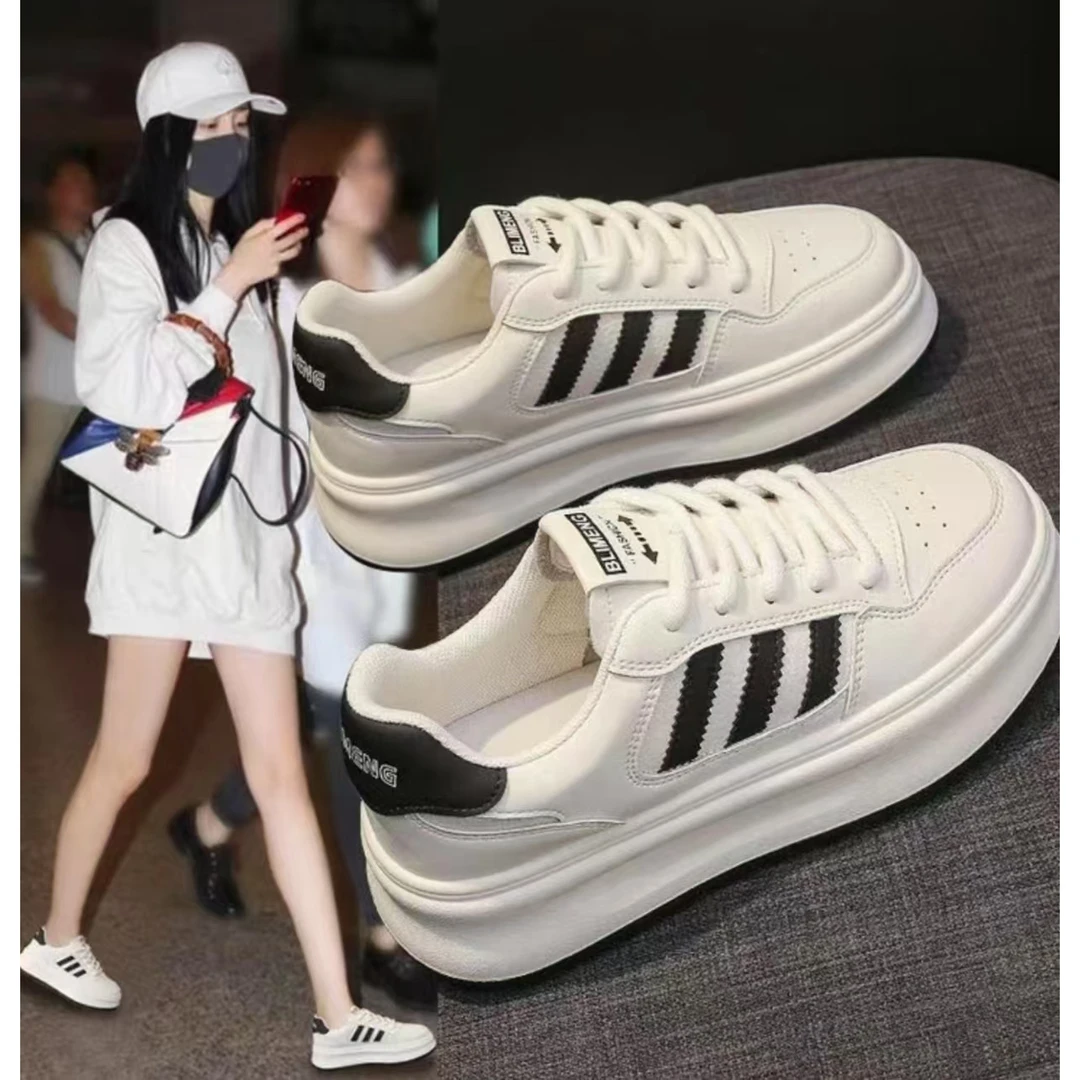 厚底小白鞋女款2025年新款增高板鞋百搭休闲学生运动女鞋ZZ001