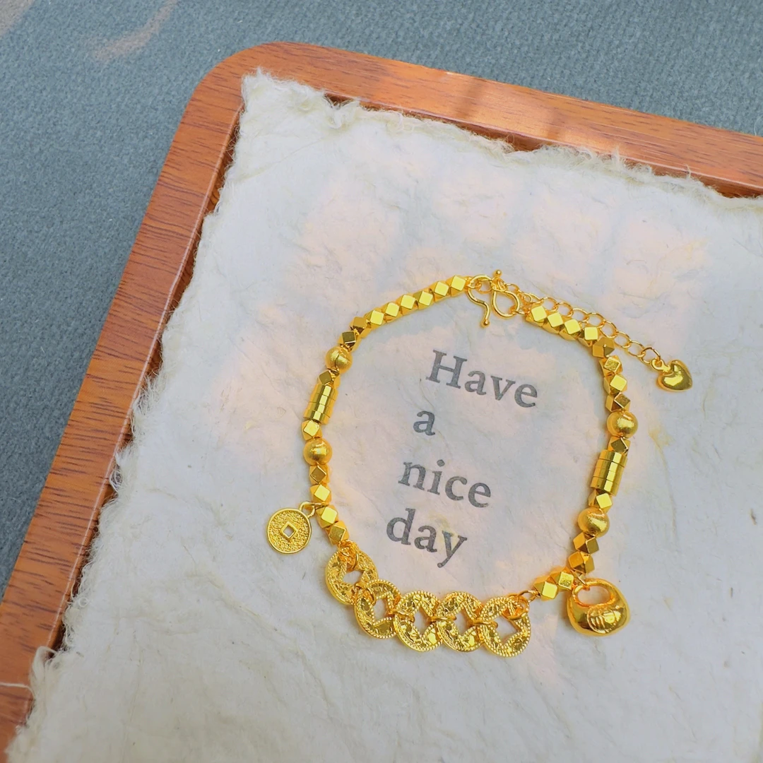 【丁老头甄选】高定铜钱小胖福手链20158