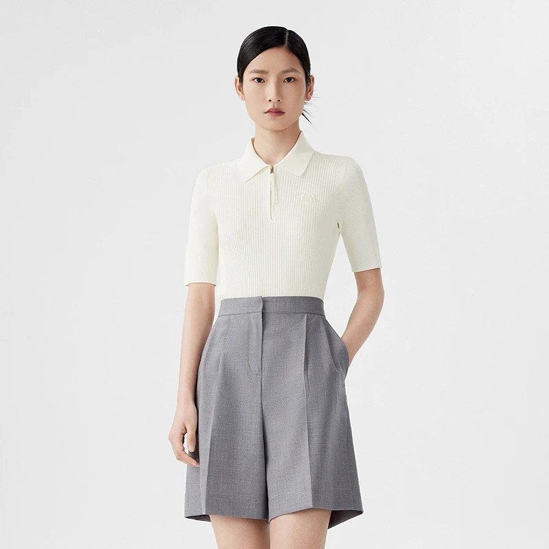 【商场同款】LANCY/朗姿俪雅2024夏季新款气质修身polo衫女短袖休闲