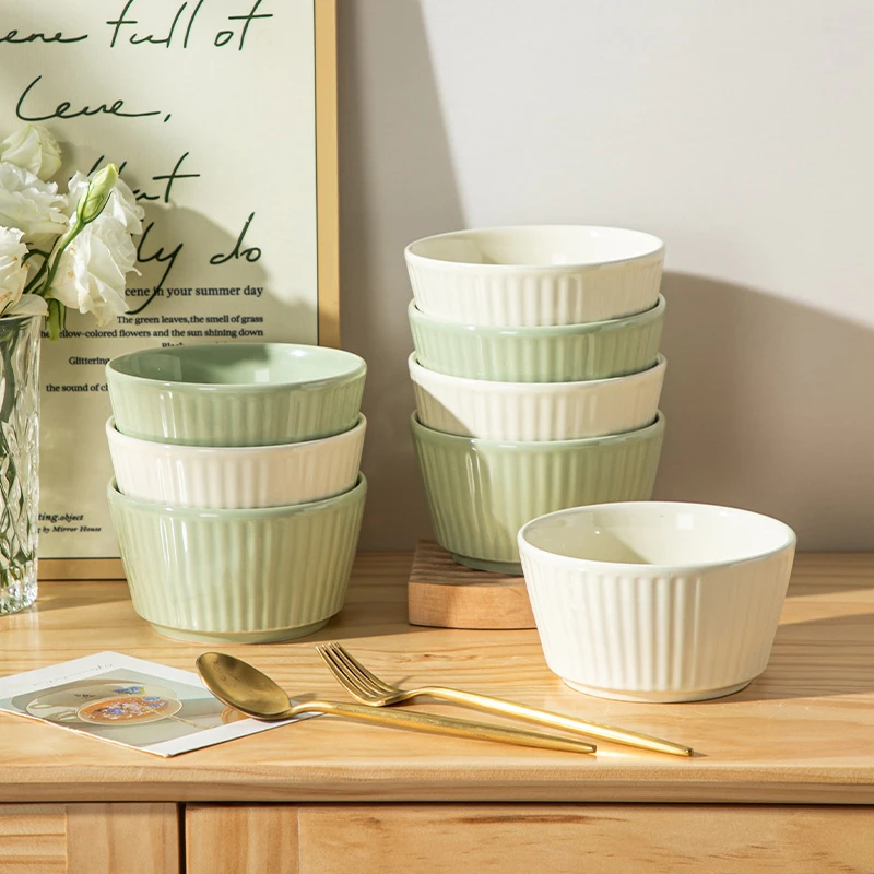 创意家用米饭碗奶油风陶瓷碗吃饭碗高颜值酸奶碗水果沙拉碗餐具