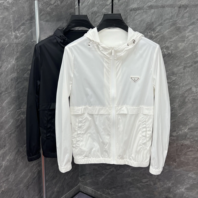 大码300斤欧洲站防晒夹克衫男士夏季薄款透气舒适轻奢连帽外套潮2