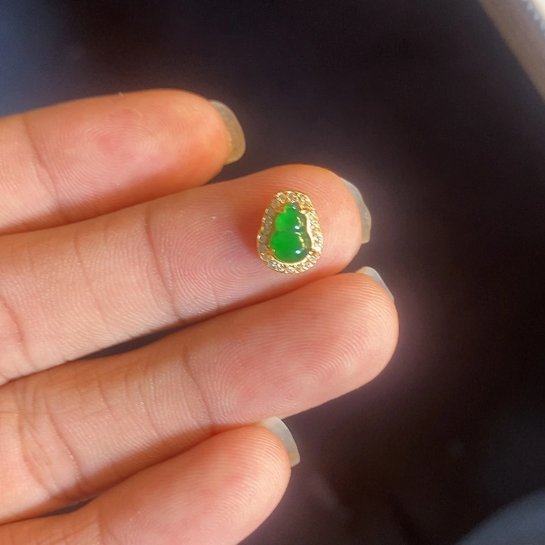 吊坠(不含链)银S925镶嵌翡翠