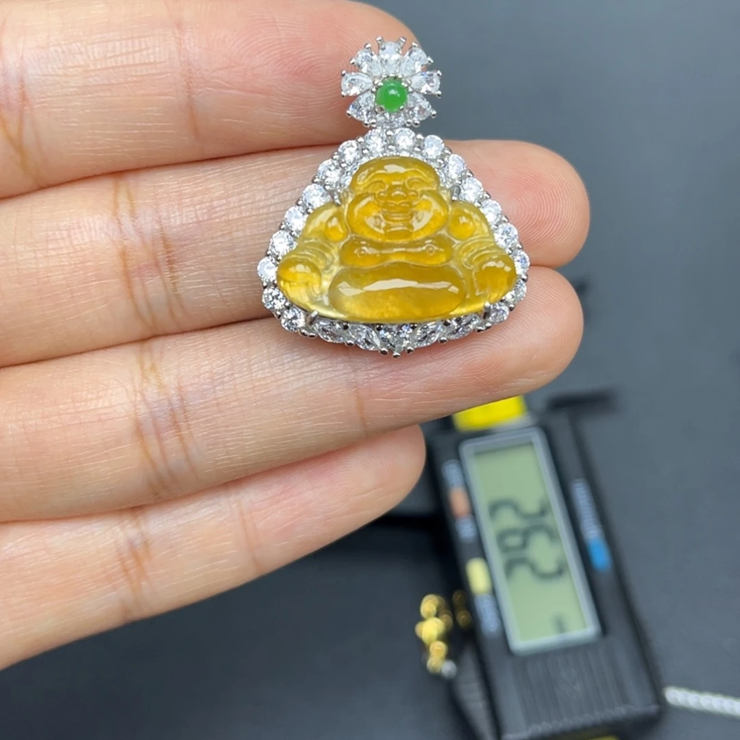 翡翠银S925镶嵌吊坠(不含链)