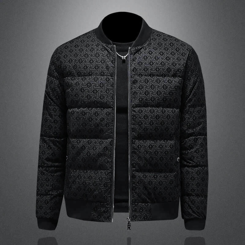 奇珀菲仑冬季新款印花羽绒服男时尚百搭加厚外套欧洲站