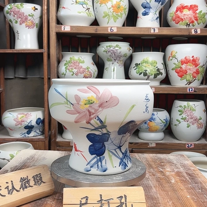 摆件口22荷花新款陶瓷