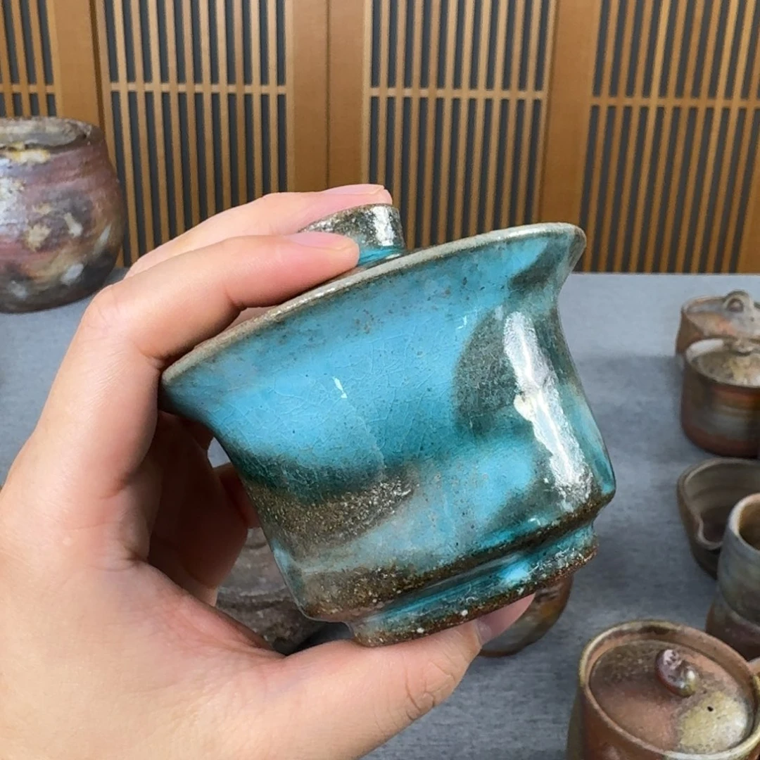 信乐烧小川记一盖碗