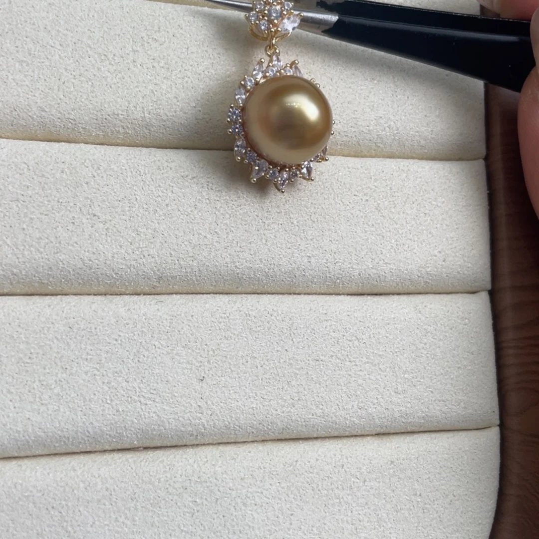 海水珍珠吊坠(不含链)银S925镶嵌
