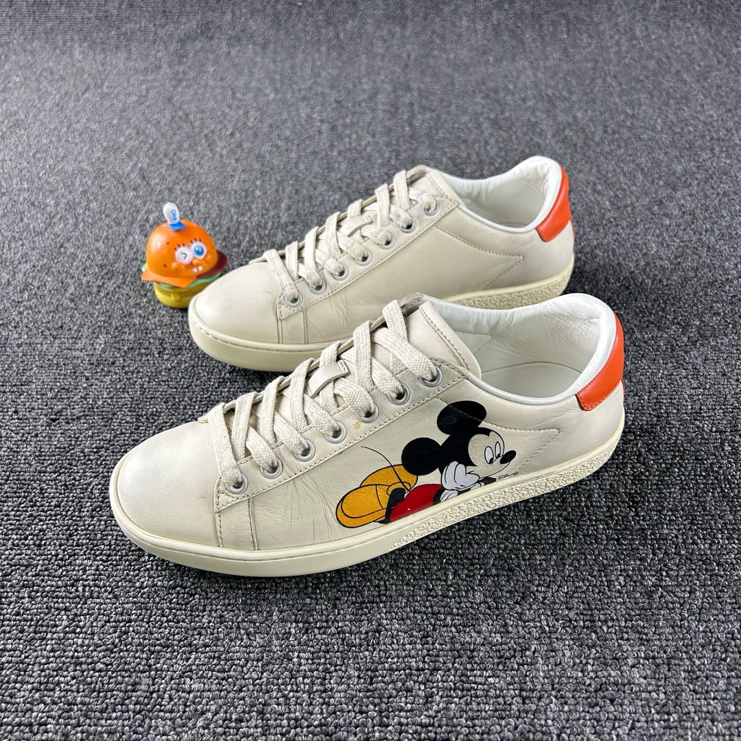 95新 GUCCI/古驰 米老鼠板鞋35.5码 HB5528