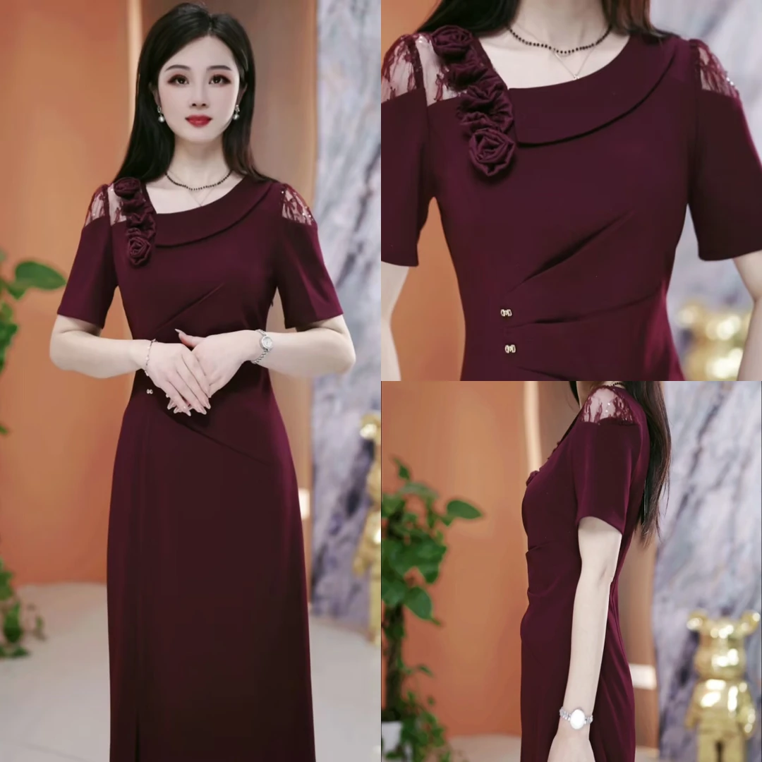 夏季新款连衣裙2025夏季韩版气质显瘦百搭收腰连衣裙YX25K1076