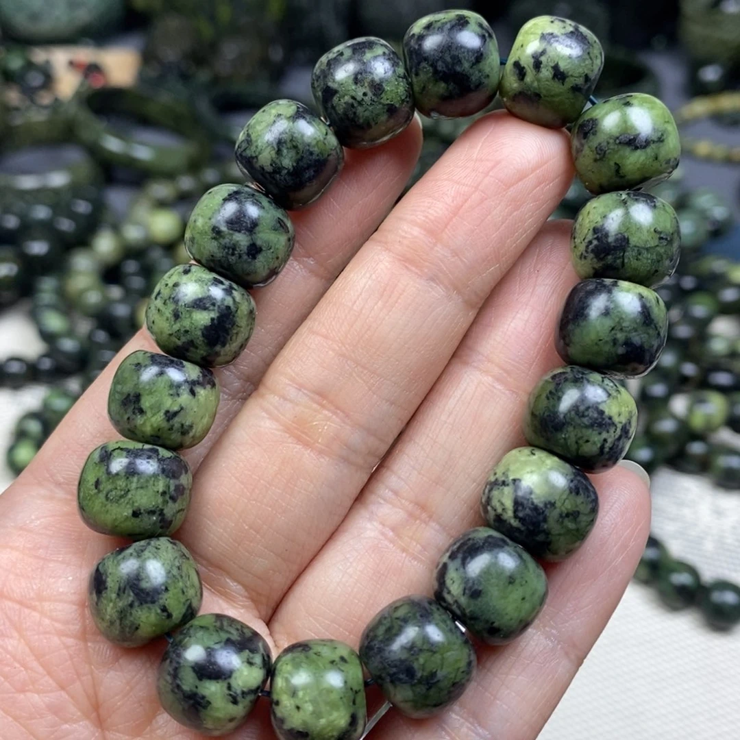 蛇纹石玉手串未镶嵌13×11mm微瑕