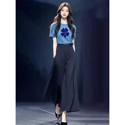 法式复古气质名媛高级感套装女夏季新款设计感小众上衣裤子两件套