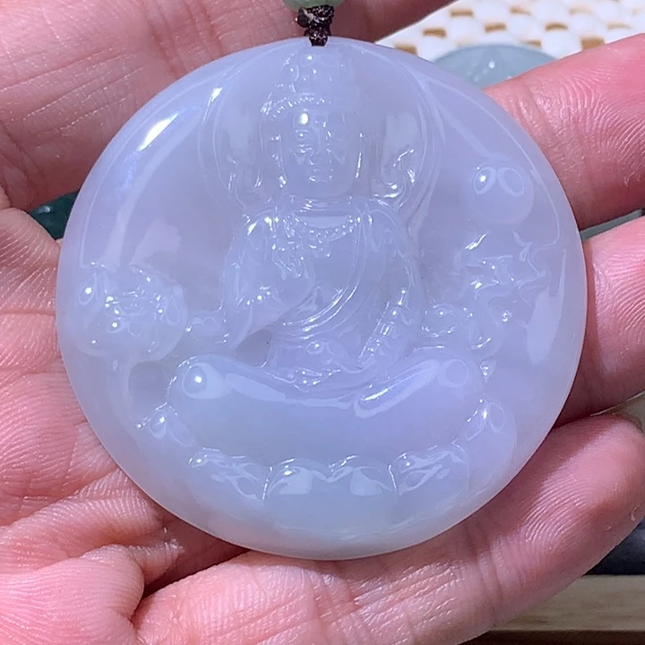 翡翠未镶嵌颈饰炸/观音牌