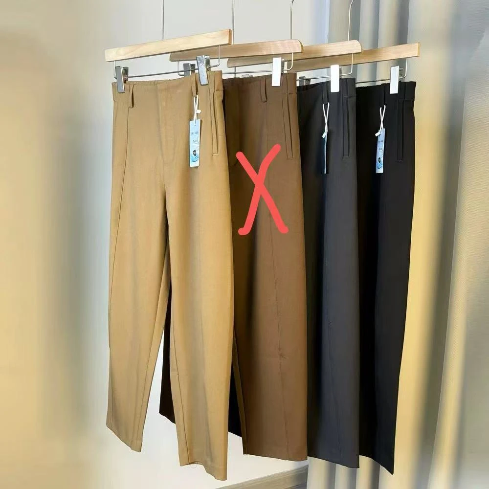 S腰64-72长89垂感立体显瘦休闲简约百搭纯色休闲裤 7814