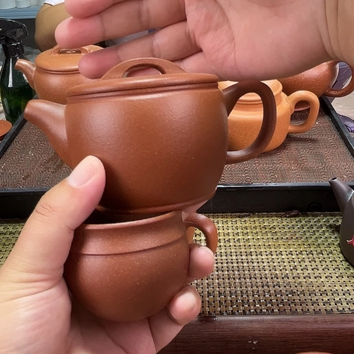 茶壶紫砂210毫升红降坡汉瓦