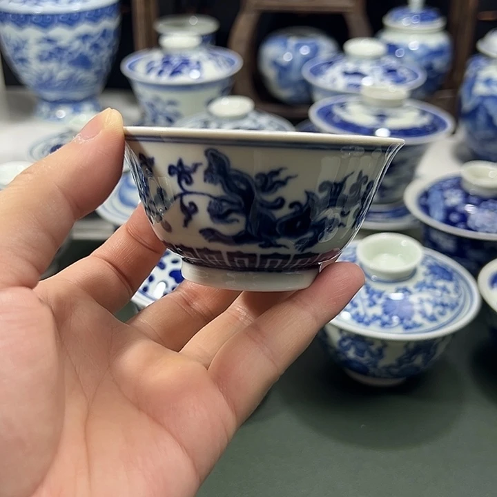 柴窑螭龙纹内外画