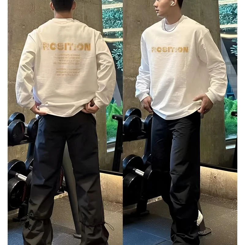 100%纯棉长袖T恤t恤韩版宽松男士打底衫春秋款男款男生痞帅基础