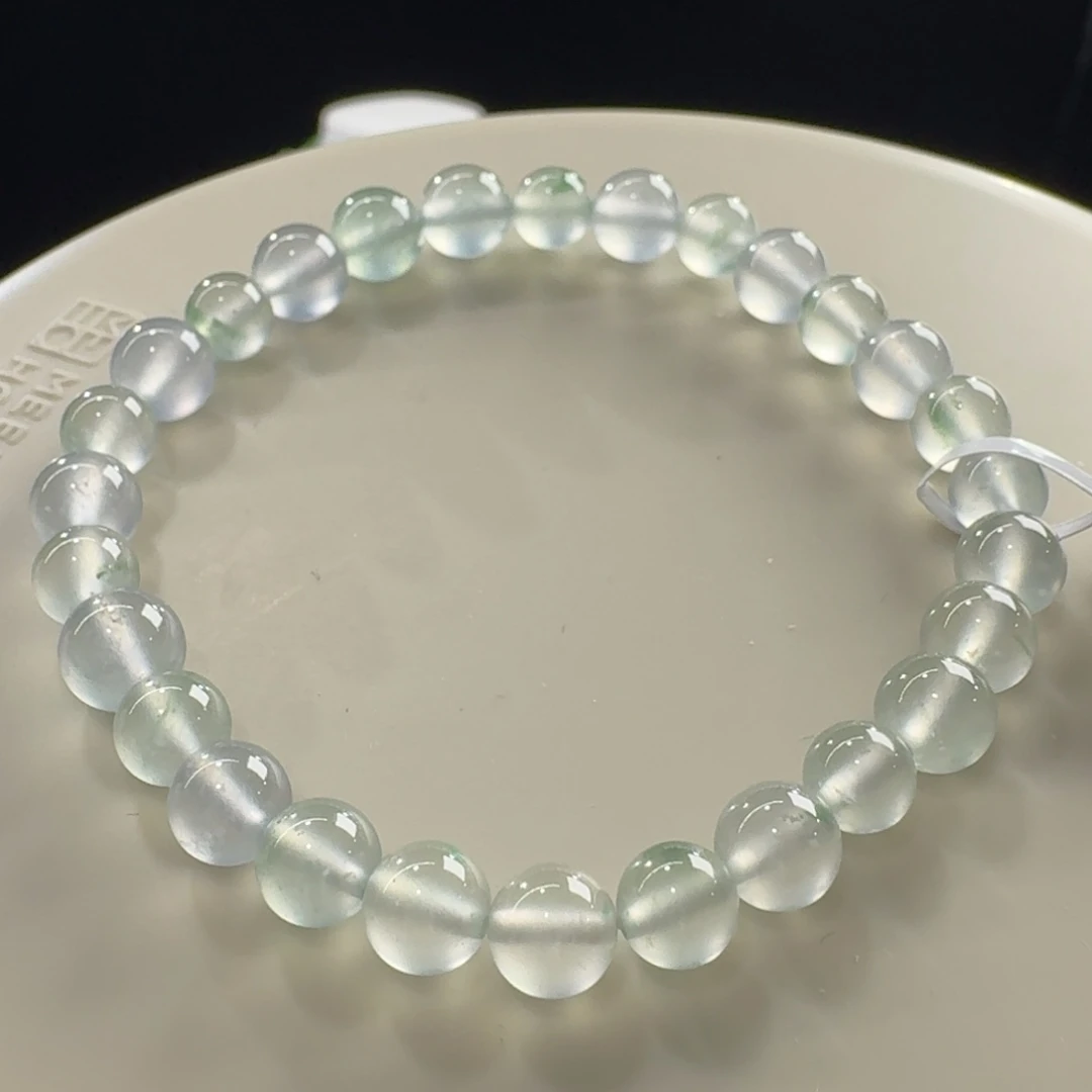 翡翠未镶嵌手链纯透梦幻玻璃单圈卡5.5-7mm