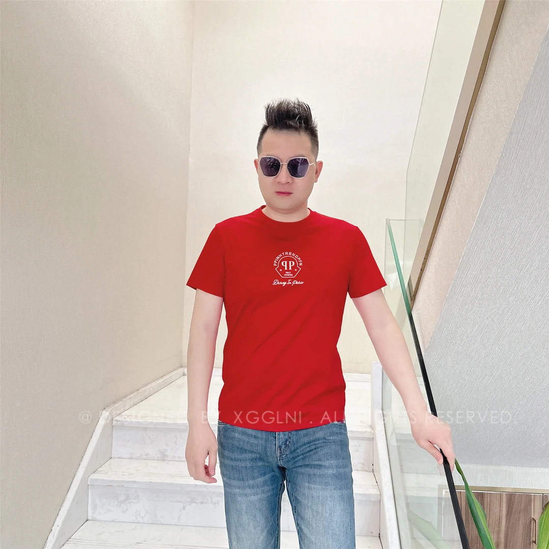 OD胸前时尚圈内正反两个P男士品质高端轻奢洋气上档次潮短袖T恤