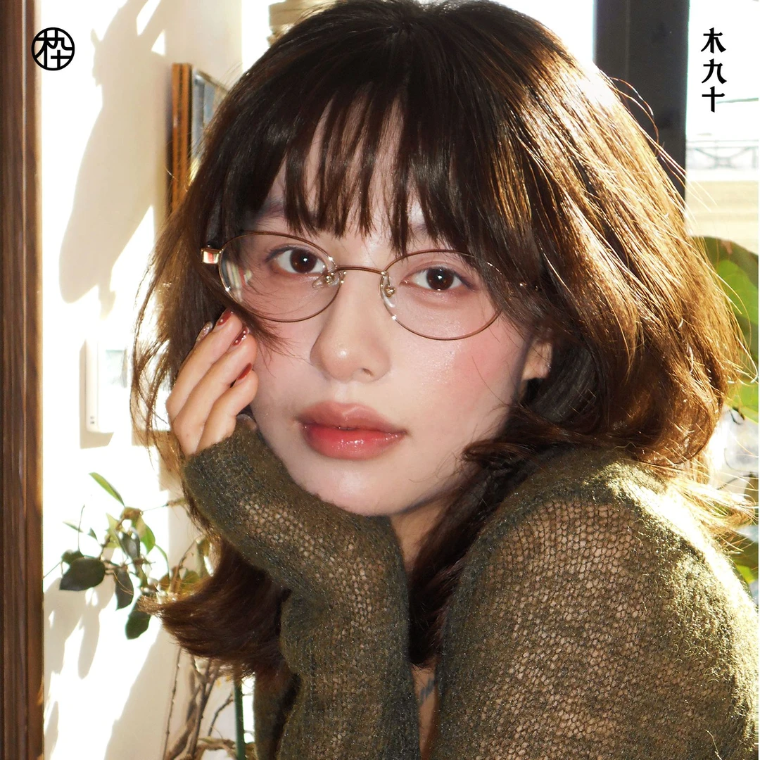 MUJOSH/木九十复古椭圆框平光镜高品质超轻款素颜眼镜MJ12FN1079商品图