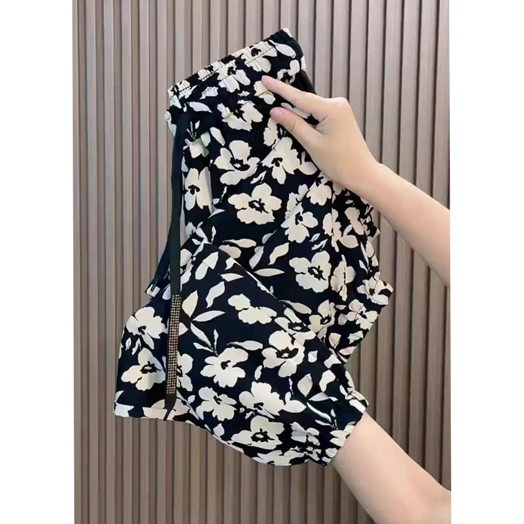 冰丝裤花裤凉凉裤宽松显瘦百搭休闲库女夏季薄款九分束脚裤哈伦裤