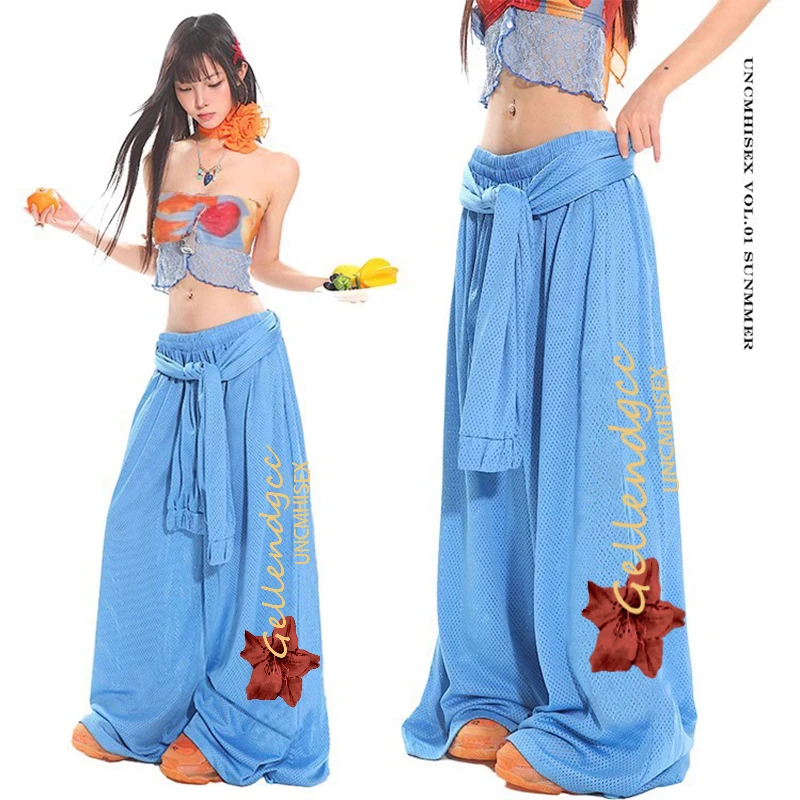 运动复古风薄款束脚裤新中式夏季舞服休闲百搭小众炸街高级感女装