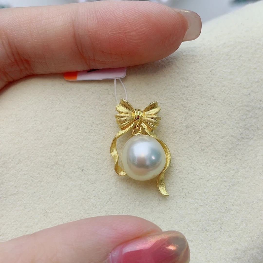 银S925镶嵌海水珍珠颈饰w73