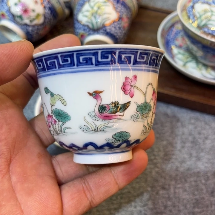 纯手绘精品盖碗杯