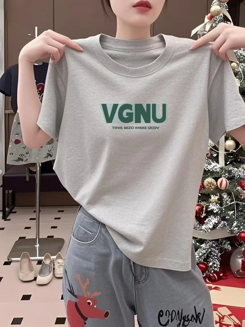 100%纯棉短袖T恤女夏大码女装显瘦宽松百搭休闲时尚洋气半袖上衣T