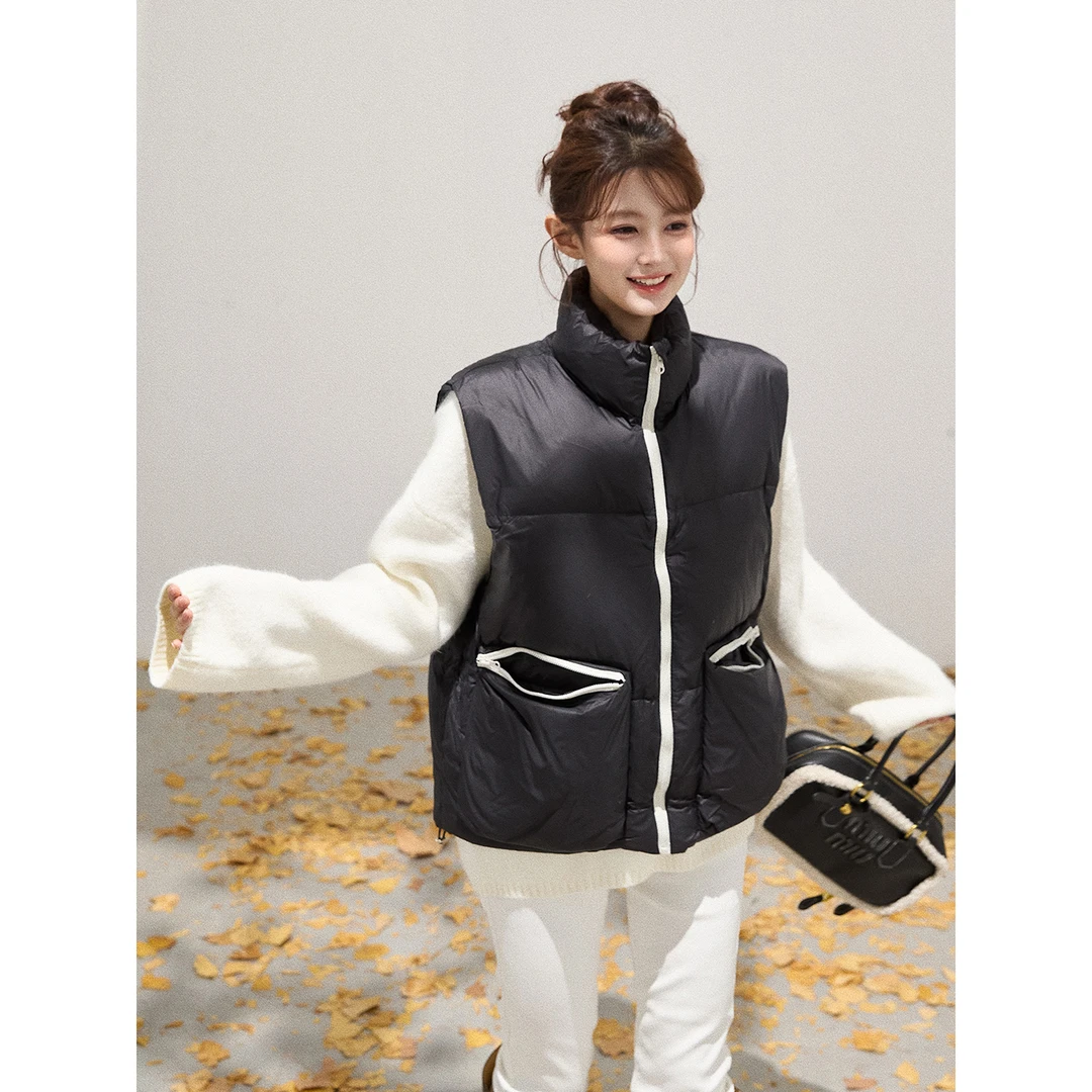 谢不肉 立领无袖百搭马甲女秋冬韩版时尚休闲保暖外套51033