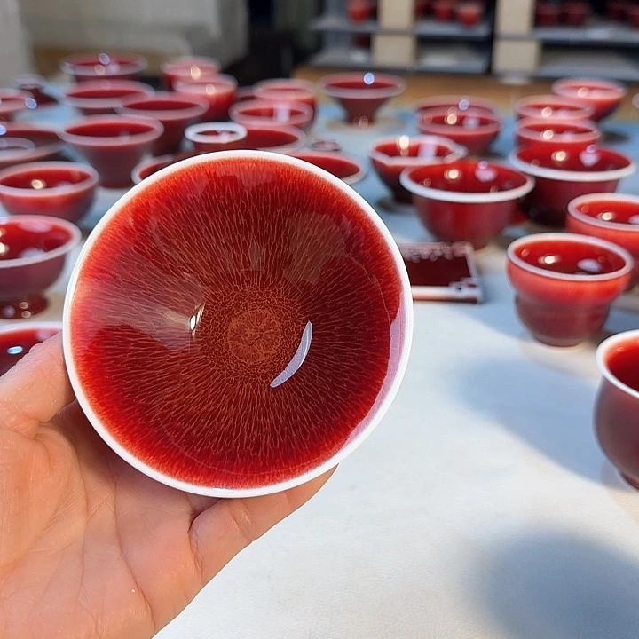 景德镇陶瓷红马坊斗笠杯