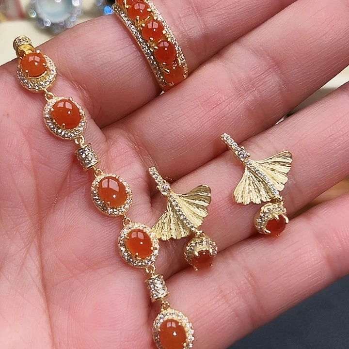 翡翠银S925镶嵌戒指缅甸天然A货翡翠套件