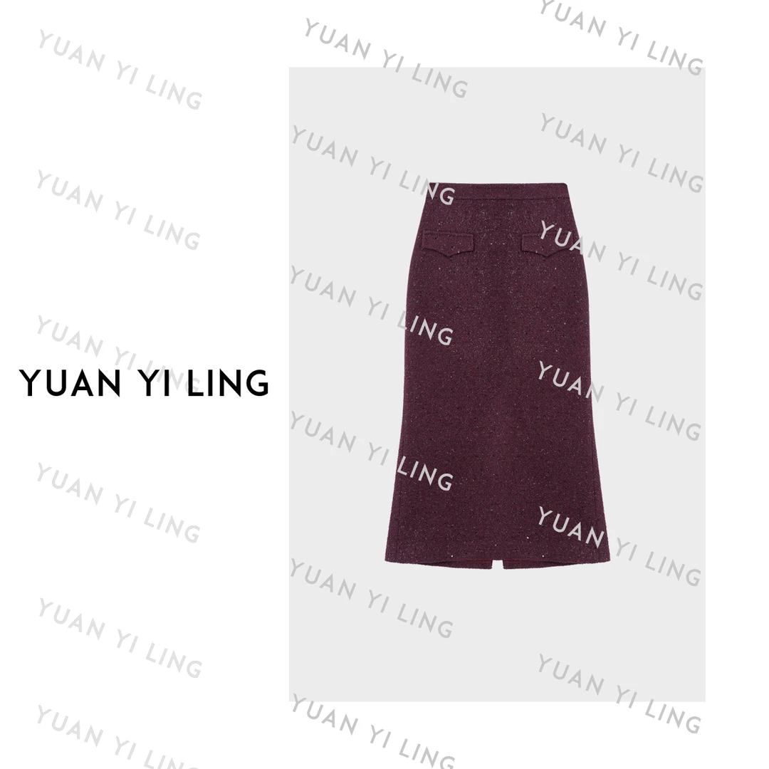 袁艺灵【圣诞裙】秋冬羊毛英伦格气质修身半身裙