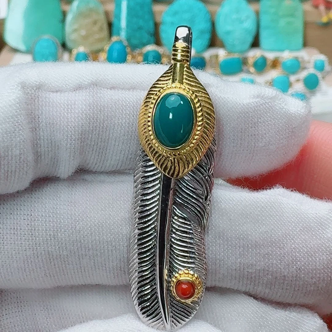 银S925镶嵌绿松石珠宝奇石