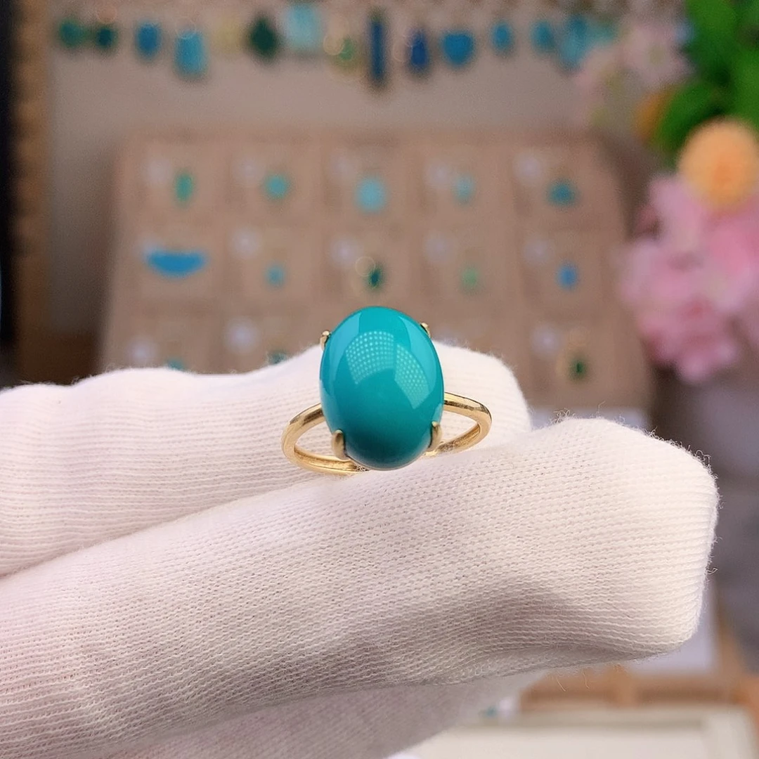 绿松石18K金镶嵌颈饰