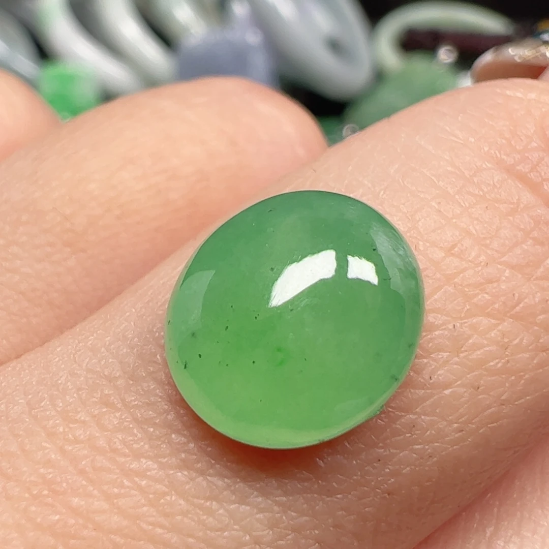 翡翠未镶嵌耳饰蛋面