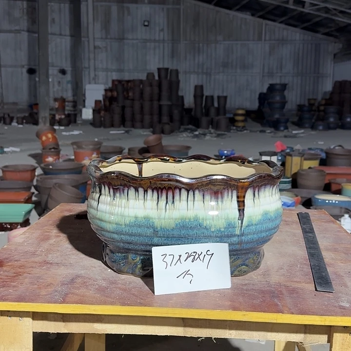 手工制作紫砂花盆85