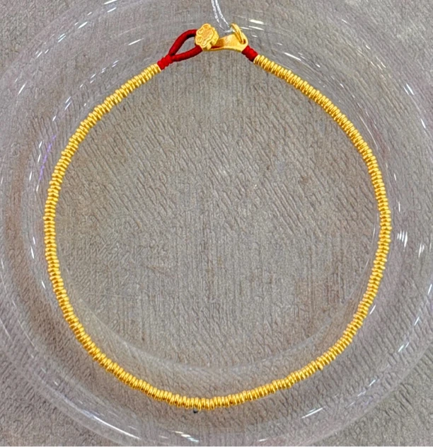 B3足金百搭红绳手链