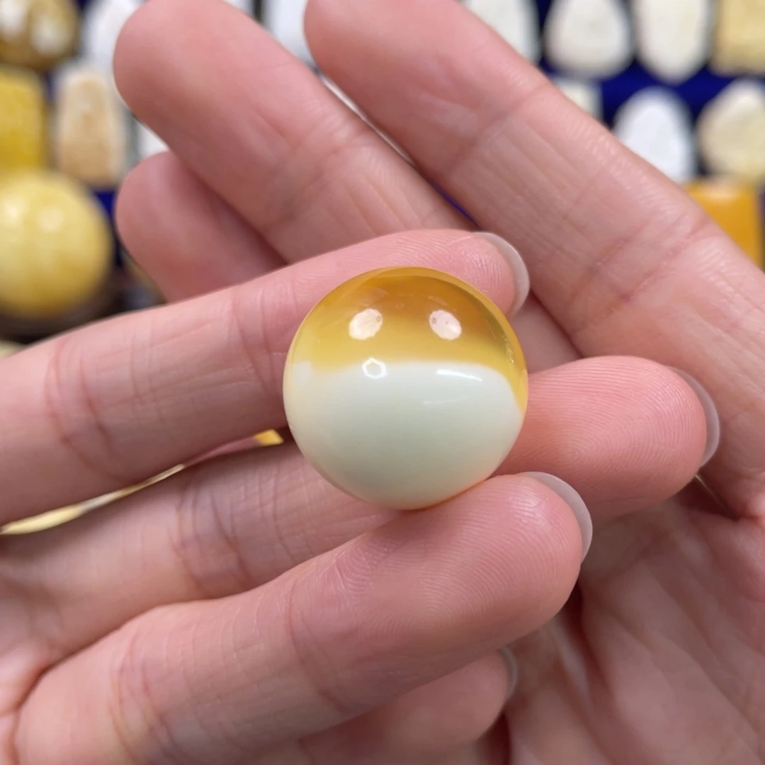 蜜蜡裸石未镶嵌琥珀蜜蜡珠子卡19.8mm