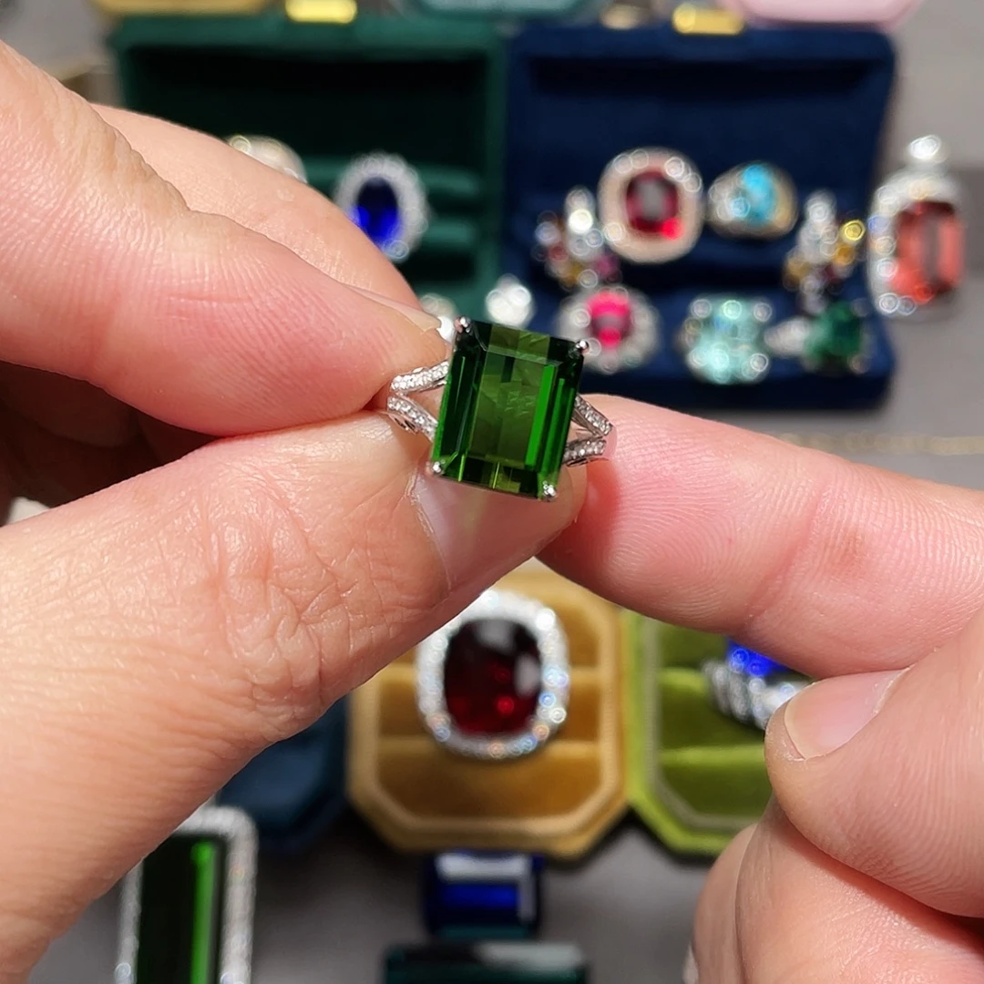 碧玺戒指18K金镶嵌7.42ct