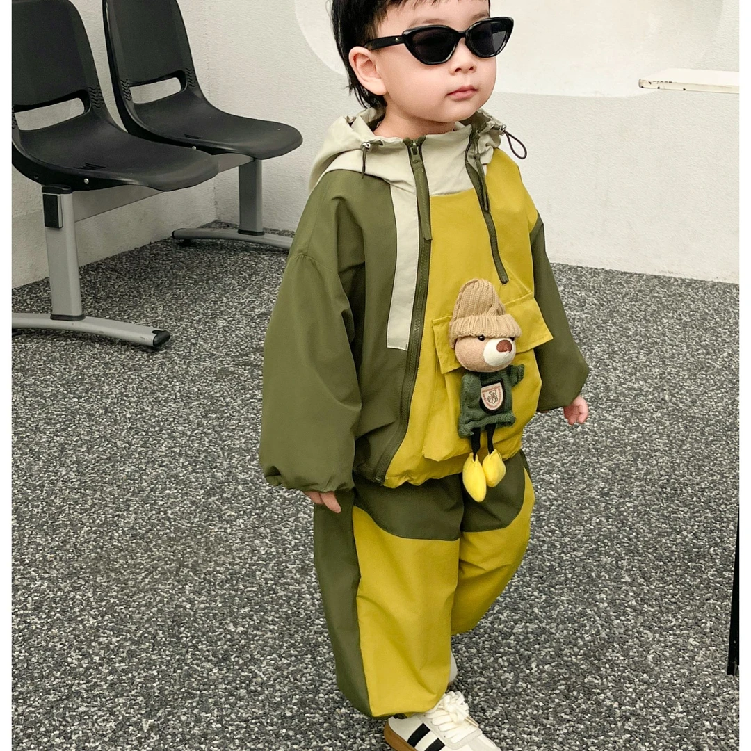 【现货小熊1】2025春季新品潮流休闲长袖男童女童儿童套装28528